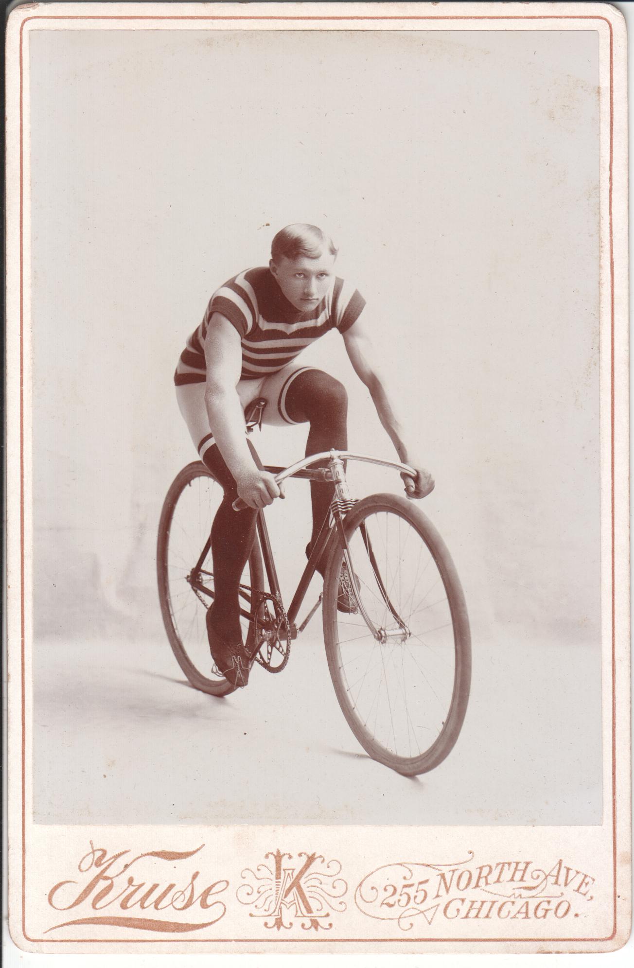 Racing cyclists circa 1900