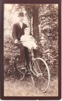 Gent and Child with Victor Model "C" Cushion Tire Safety - Circa 1892